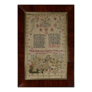 Antique Sampler, 1777 by Phebe Hotham Aged 10 For Sale