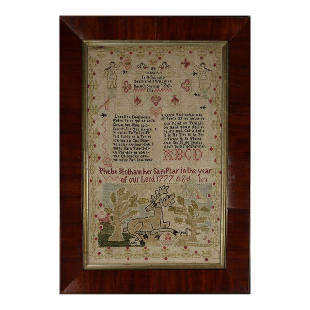 Antique Sampler, 1777 by Phebe Hotham Aged 10 For Sale