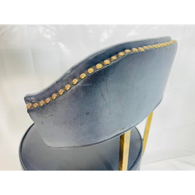 Set of 3 Attributed to Charles Hollis Jones “Sinatra” Solid Brass Swivel Bar Stools, Usa 1960's For Sale - Image 11 of 18