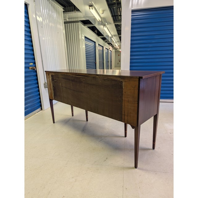 Hepplewhite Colonial Revival Flame Mahogany Bowfront Sideboard/Buffet For Sale - Image 10 of 18