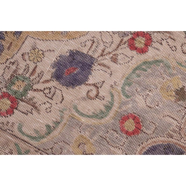 1990s 1990's Vintage Blue/Red Wool Rug - 7'10'' X 10'8'' For Sale - Image 5 of 10