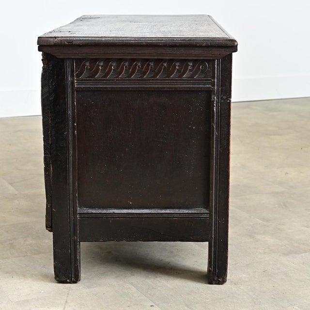 French 19th Century or Earlier Carved Oak Coffer For Sale - Image 11 of 11