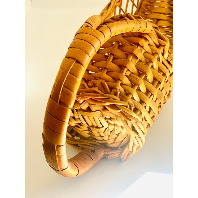 Vintage Hand Woven Wicker Wine Bottle Caddy Holder For Sale In San Antonio - Image 6 of 11