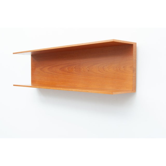 Mid-Century Modern Cherry Wood Wall Shelf by Walter Wirz for Wilhelm Renz, 1960s For Sale - Image 3 of 8