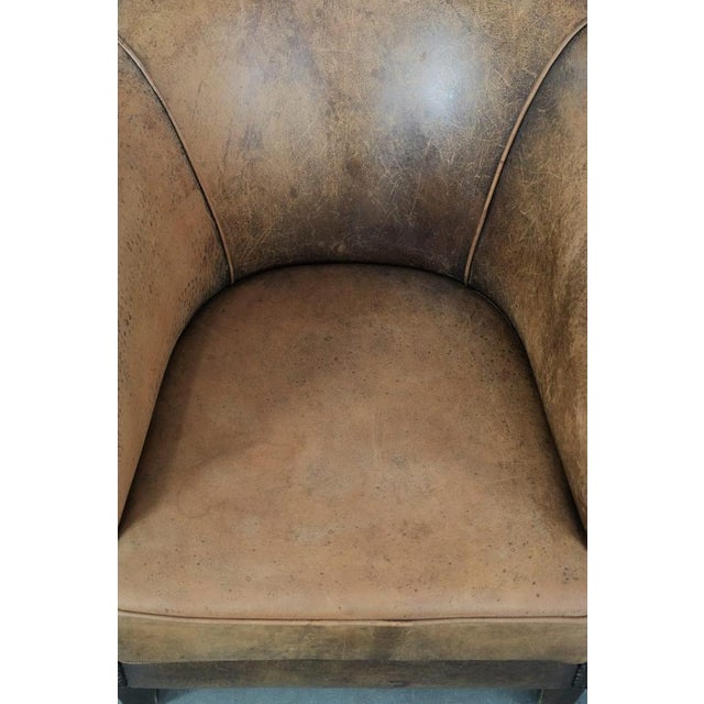 Vintage Club Chair in Sheepskin Leather For Sale - Image 6 of 13