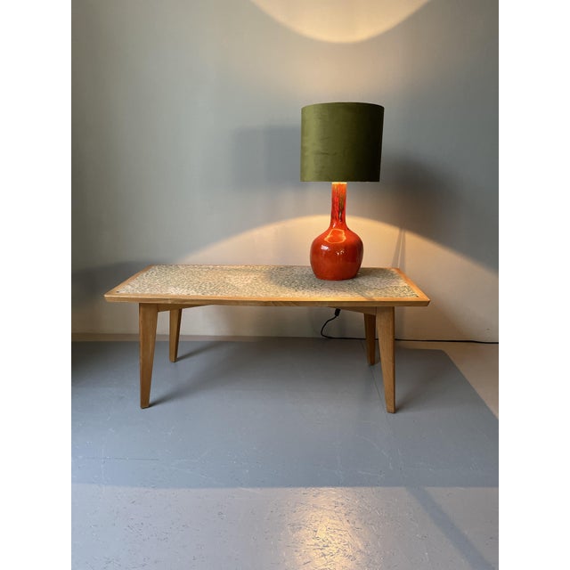 Red Orange Ceramic Table Lamp, 1970s For Sale - Image 8 of 18