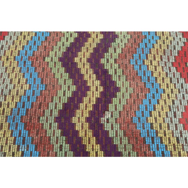 Vintage Turkish Embroidered Wool Rug-6’x9’10" For Sale - Image 10 of 13