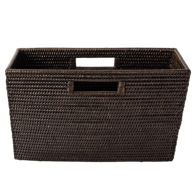 Artifacts Rattan Rectangular Magazine Holder in Tudor Black - 16" For Sale - Image 9 of 9
