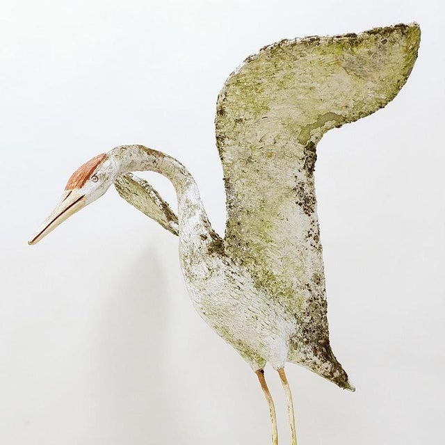 Outdoor Heron Sculpture in Cement For Sale - Image 11 of 16
