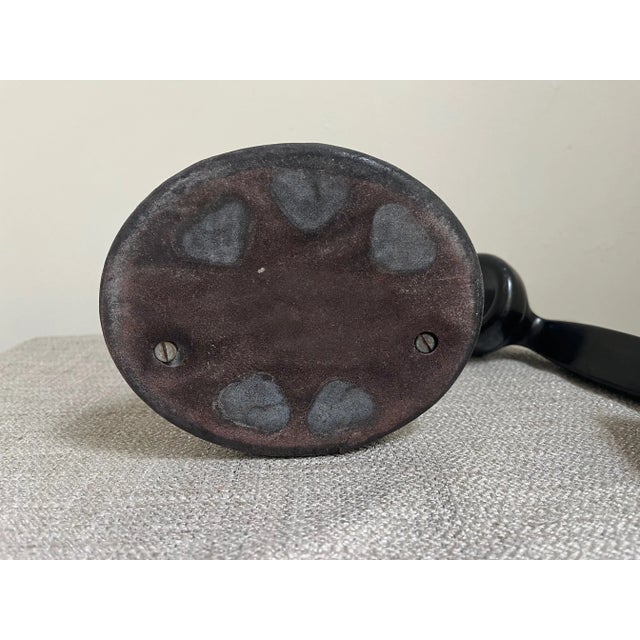 Black 1930s Vintage Western Electric D1/202 Rotary Desk Phone With Handset (Wires Cut) For Sale - Image 8 of 9