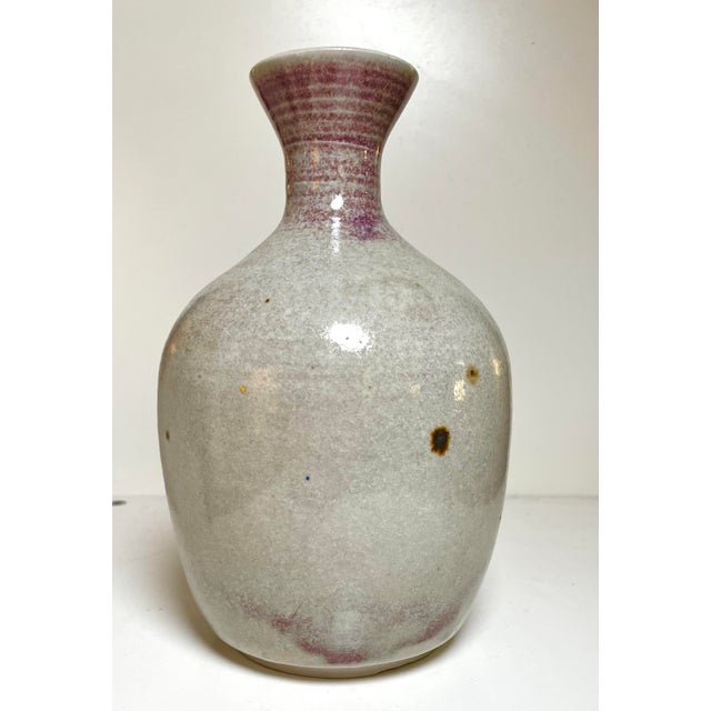 Ceramic 1980s Signed Studio Pottery Vase With Sang De Boeuf Flambé For Sale - Image 7 of 8