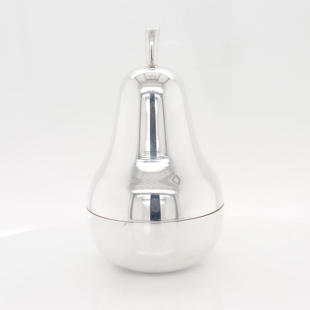 Tiffany and Co. Vintage Tiffany & Co. Sterling Silver Figural Pear Box With a Gilt Interior For Sale - Image 4 of 10