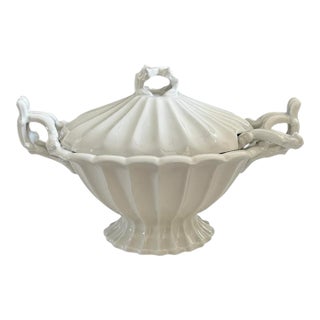 Vintage Red-Cliff Ironstone Lidded Soup Tureen With Ladle - Set of 3 For Sale