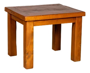 Chinese Vintage Natural Wood Side Table with Square Legs and Contemporary Design