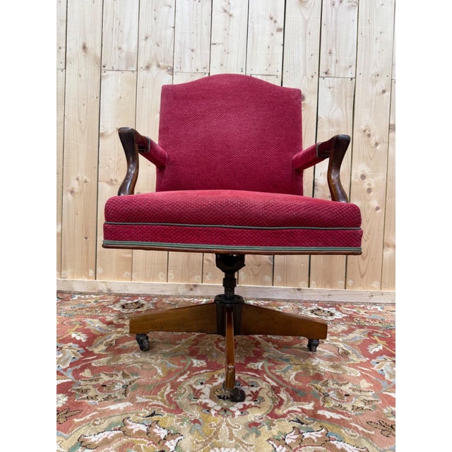 A gainsborough-style swivel office chair, edwardian period (early 20th century, circa 1900-1920), combining a georgian-...