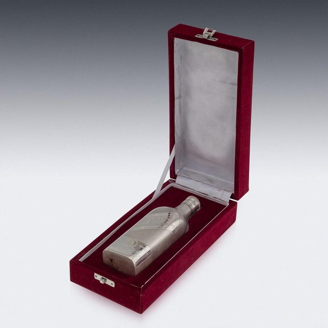 Vintage 20th Century Novelty one litre solid silver '12 Years' Johnnie Walker Old Scotch Whisky bottle, small size but...