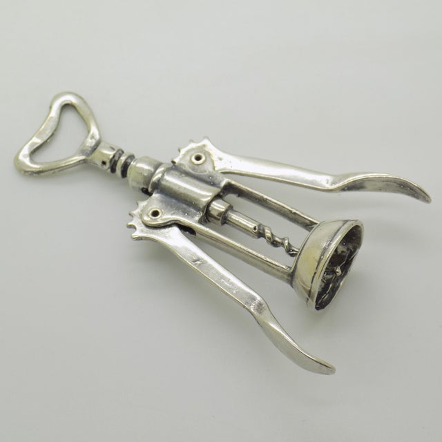 1970s Vintage Italian Handmade Genuine Silver Corkscrew from Arezzo Tuscany, 1970s For Sale - Image 5 of 10