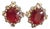 Bochic "Orient" Vintage 11 Carat African Natural Ruby & Rose Cut Topaz Earrings For Sale