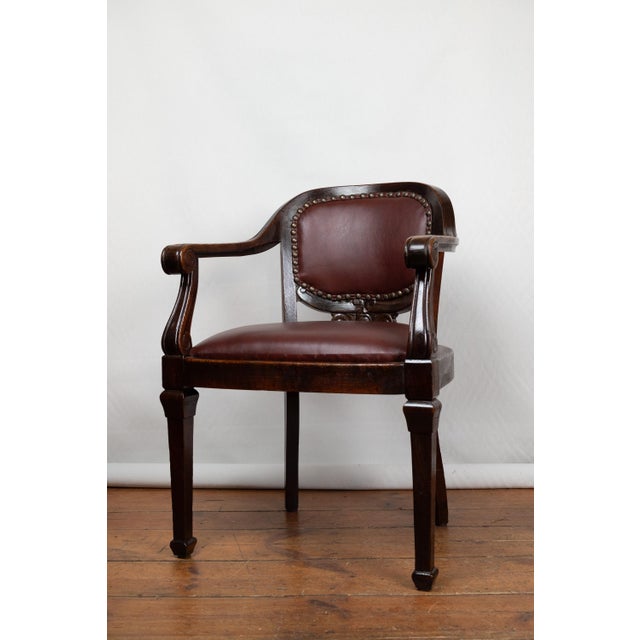 Antique Desk Chair in Oak, 1920s For Sale - Image 10 of 12