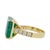 Early 21st Century Vivid Green Emerald Shape Step Cut Emerald Diamond Cocktail Ring, Size 6.5 For Sale - Image 5 of 10