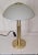 Vintage Table Lamp with Brass-Colored Metal Frame and Frosted Glass Shade from Wofi Leuchten, 2000s For Sale - Image 4 of 8