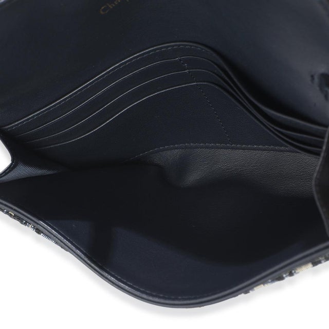 Blue Oblique Canvas Saddle Chain Pouch For Sale - Image 9 of 9