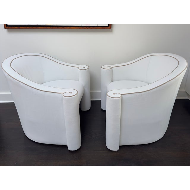 White 1980s Casa Bique High-Fashion Snail Chairs Pair For Sale - Image 8 of 17