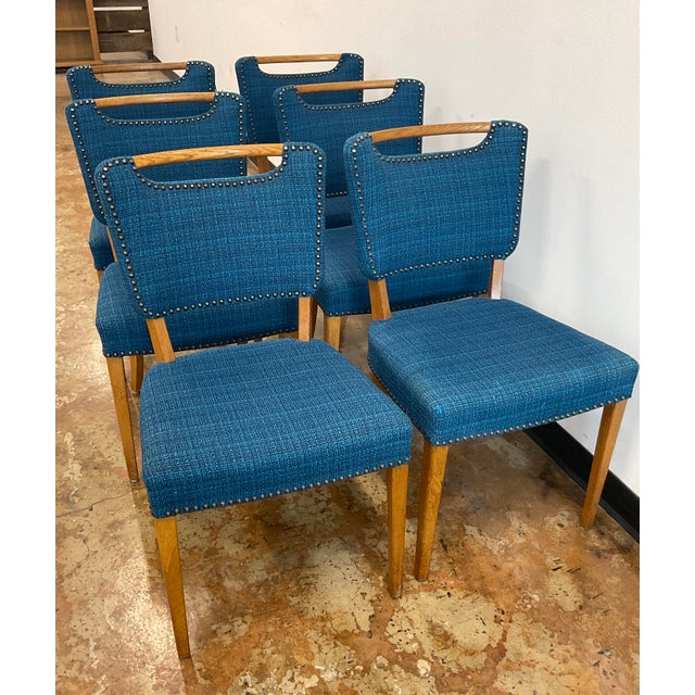Blue 1960s Set of 6 Mid-Century Dining Chairs For Sale - Image 8 of 18
