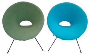 Set of Turquoise & Green Lounge Chairs, 1960s