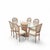 Vintage Carved Wood Oval Glass Dining Set With Six Upholstered Chairs For Sale - Image 10 of 18
