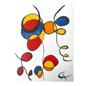 Alexander Calder Lithograph Composition, Derrière Le Miroir, 1969