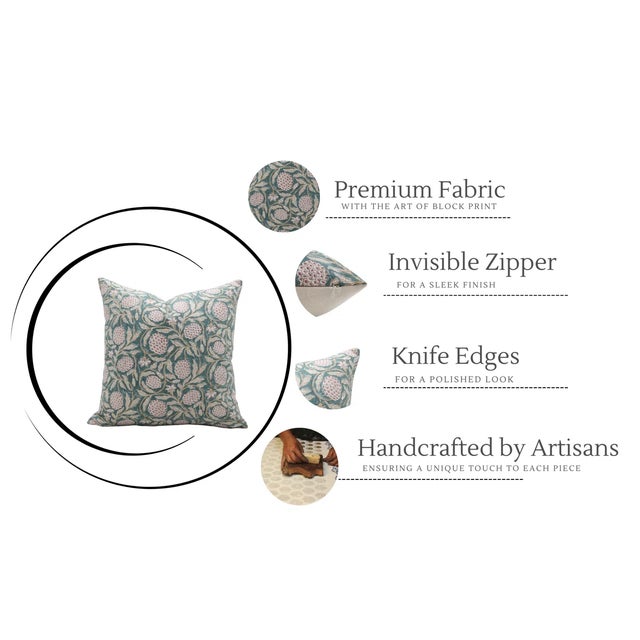 Not Yet Made - Made To Order Fabdivine Indian Block Print Cushion Cover 14x36 Inch Duck Canvas-Merakhi For Sale - Image 5 of 5