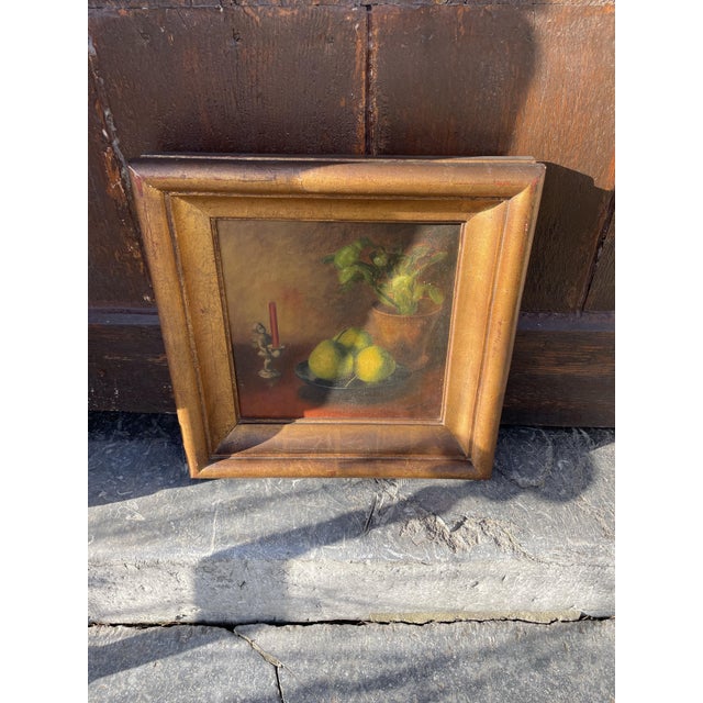 A beautiful oil on canvas, "Still Life with Three Apples," in its original frame, dated 1940 and signed Van Beveren. High-...