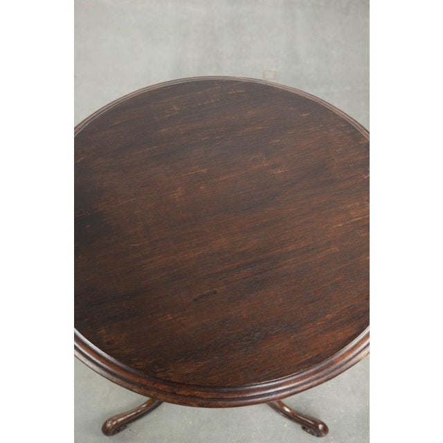 Antique Round Carved Side Table For Sale - Image 5 of 13