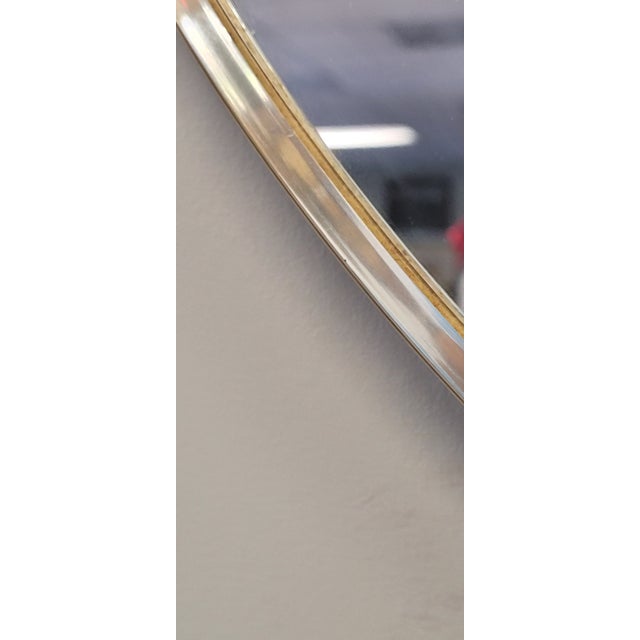 1950s 1950s Mid Century Modern Large Oval Mirror For Sale - Image 5 of 8