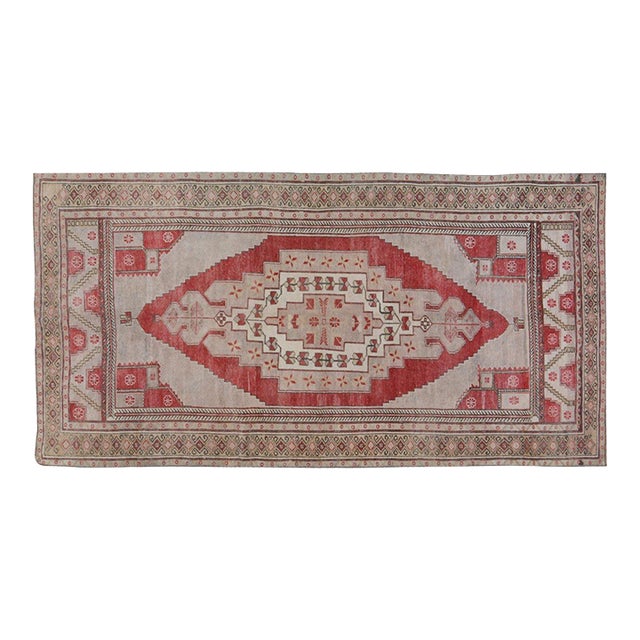Vintage Turkish Anatolian Knotted Wool Rug, 5'2''x10'3'' For Sale