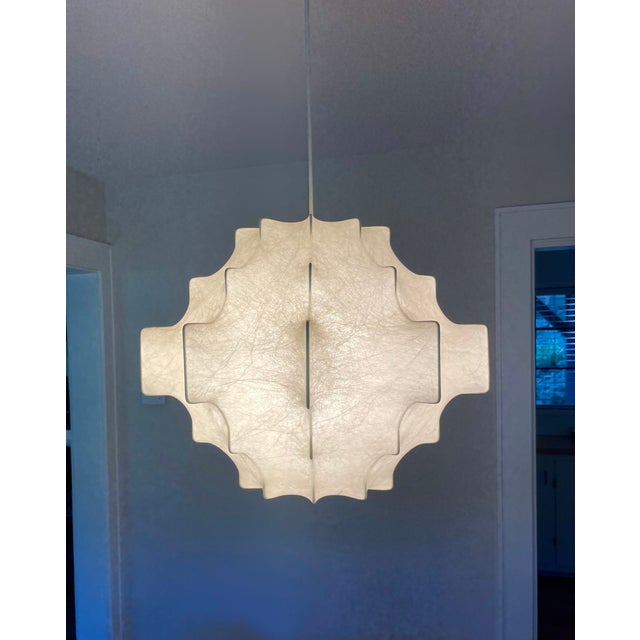 Mid-Century Modern Vintage Cocoon Pendant in the Style of Castiglioni Flos For Sale - Image 3 of 4