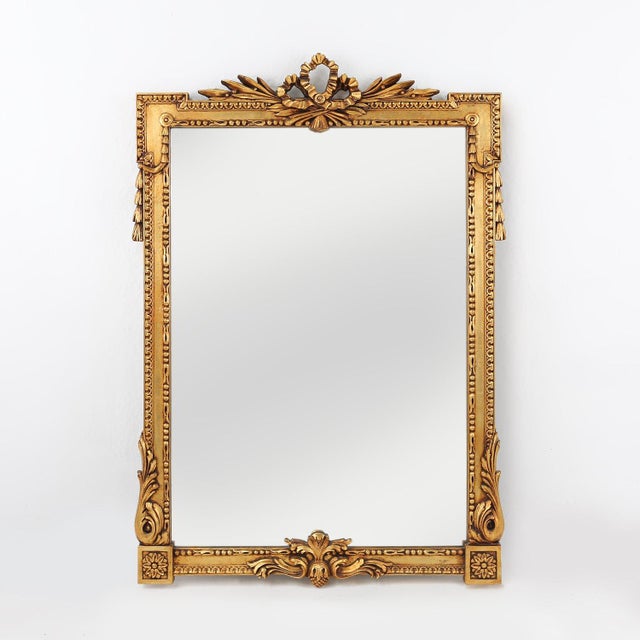 Baroque Gilt Carved Wooden Wall Mirror, Belgium 1950s For Sale - Image 13 of 13