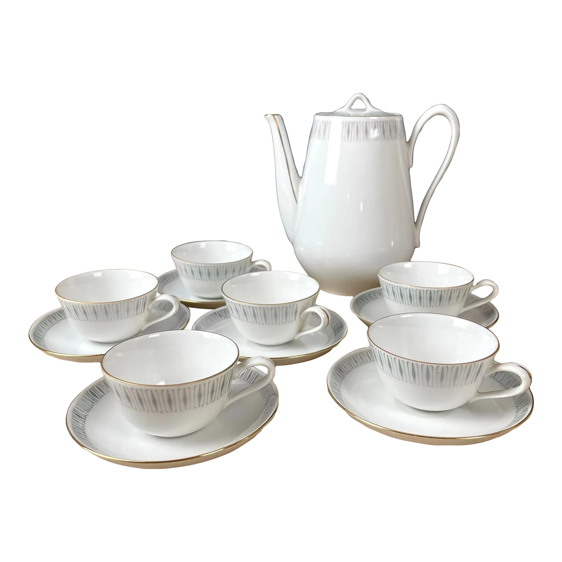 1930s Altrohlau Porcelain Mz Czechoslovakia Demitasse Set - 14