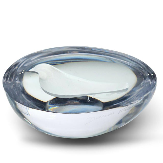 Daum France Tomago ("Egg") crystal sculpture designed by Japanese artist Kozo Inoue, issued as part of Daum's Sculpture...