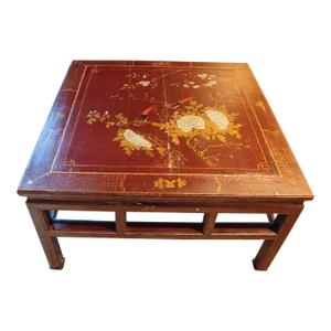 19th Century Antique Two Tier Square Chinese Coffee Table
