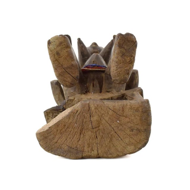 Wood Early 20th Century Anyi Attye Seated Female Figure Côte d'Ivoire For Sale - Image 7 of 9