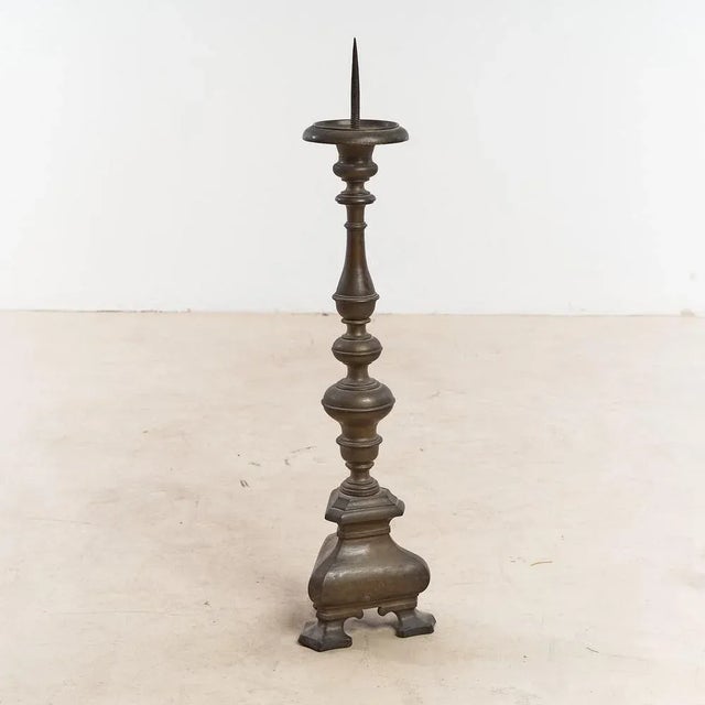 Antique Bronze Candlestick For Sale - Image 6 of 6