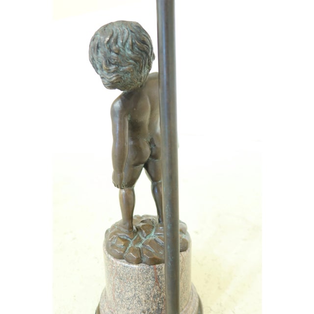 1990s Morgan Hill Bronze & Marble Classical Puti Table Lamps - a Pair For Sale - Image 10 of 13