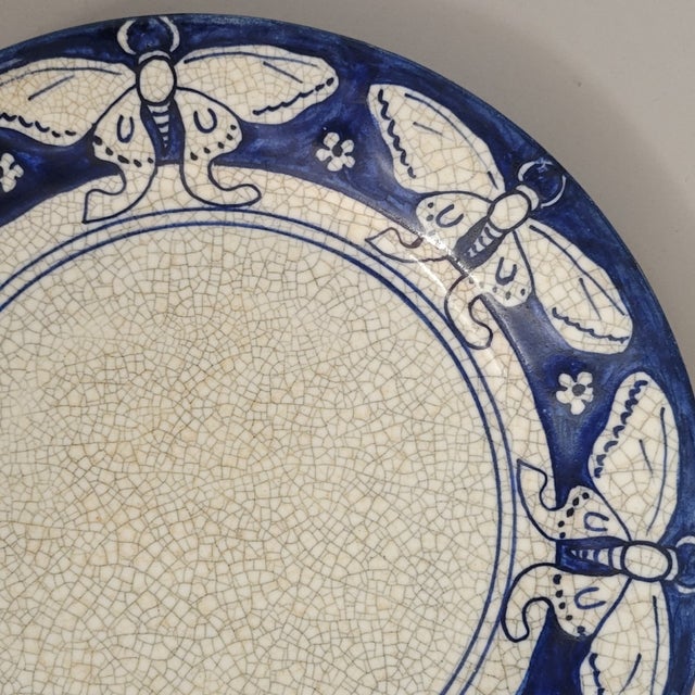 Dedham Pottery Moth Plate, Arts & Crafts Era, C. 1910 For Sale In Raleigh - Image 6 of 9