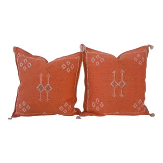 Moroccan Silk Sabra Pillows Cover - a Pair For Sale