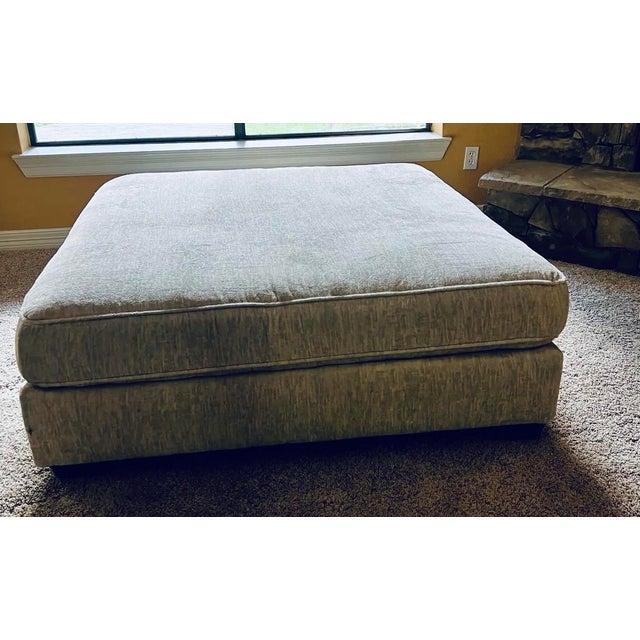 Cream Colored Cocktail Ottoman For Sale - Image 4 of 4