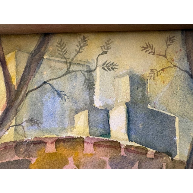 Yellow Watercolor - Arnold Weber (1931-2010) Central Park For Sale - Image 8 of 11