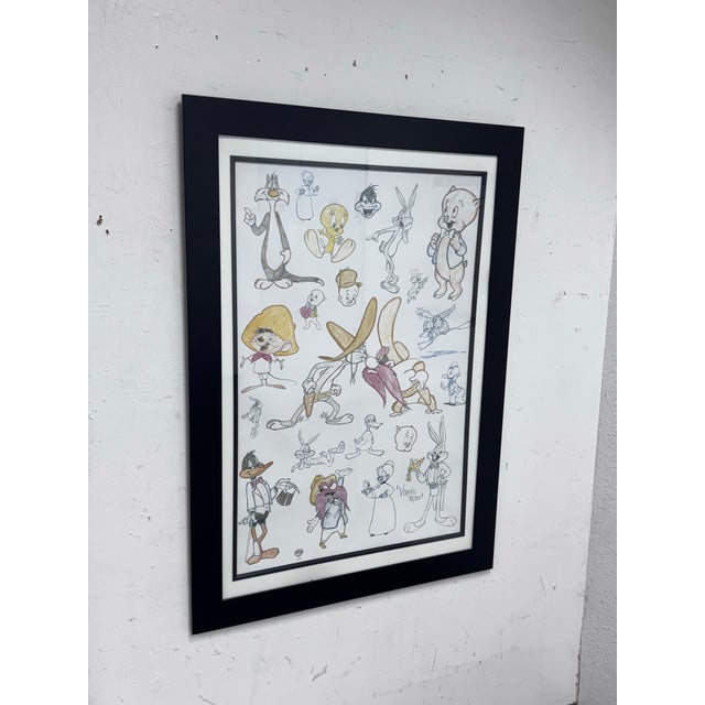Traditional Circa 1997 Virgil Ross for Warner Bros Titled “Bugs N Friends” Lithograph For Sale - Image 3 of 12