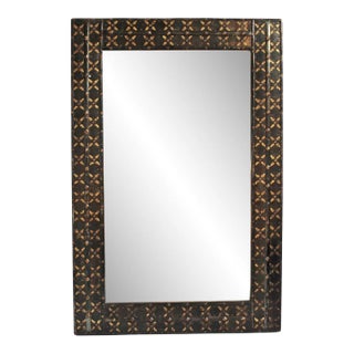 Vintage Indian Iron & Brass Ox Cart Mirror For Sale